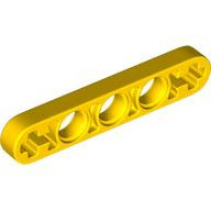 Lego rameno tenké 1x5, žlutá (6029950, 6371968)